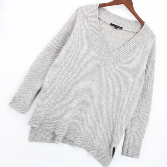 Harve Benard Womens Sweater Gray V Neck Long Sleeve Knit Cotton Medium M - Picture 2 of 7